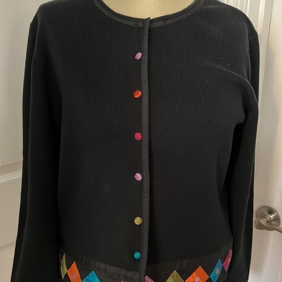 Icelandic Design Quilt Square Cardigan Sweater size M - Picture 5 of 9